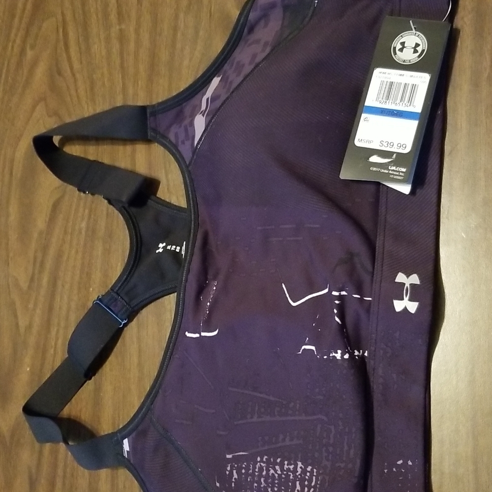 Under Armour mid impact purple BNWT. XL Sports  bra !!
